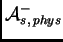 ${\cal A}^-_{s,\, phys}$
