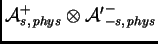 ${\cal A}^+_{s,\, phys}\otimes {\cal A'{}}^-_{
-s,\, phys}$