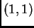 $(1,1)$