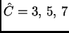 $\hat C =3,\, 5,\, 7$