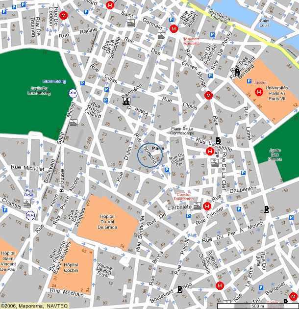 Map of the surroundings of ENS